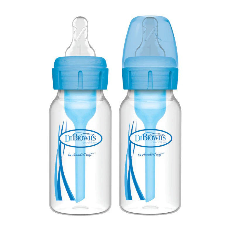 Dr Brown's Options+ Narrow Neck Bottle Sky 120ml 2Pk at Baby City