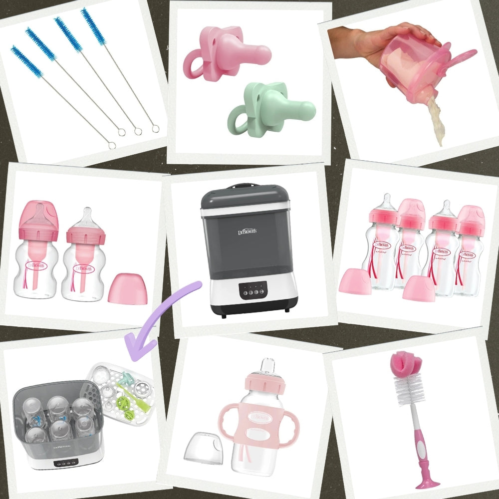 Dr Brown's Steam Steriliser & Dryer Deluxe Set Pink
