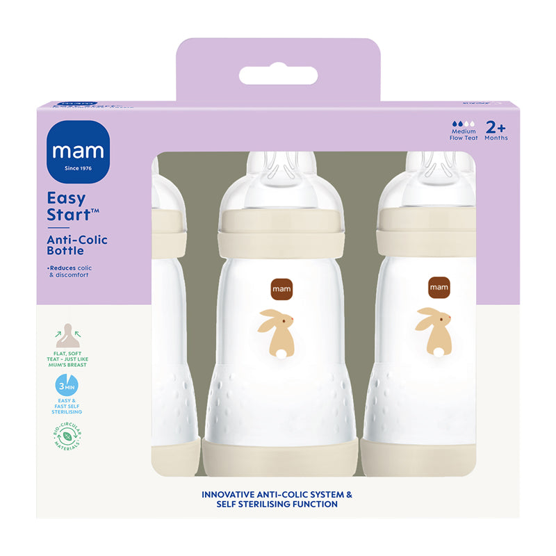 MAM Easy Start Anti-Colic Bottle Unisex 260ml 3Pk