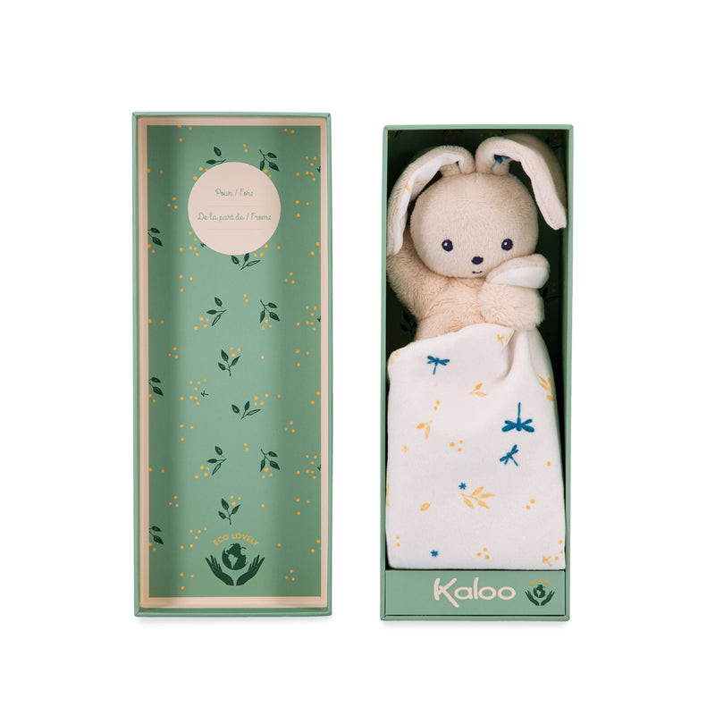 Kaloo Carre Douceur Doudou Rabbit White Delicate 17cm