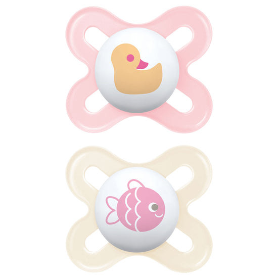 MAM Start Soother Pink Cute 0-2m 2Pk at Baby City
