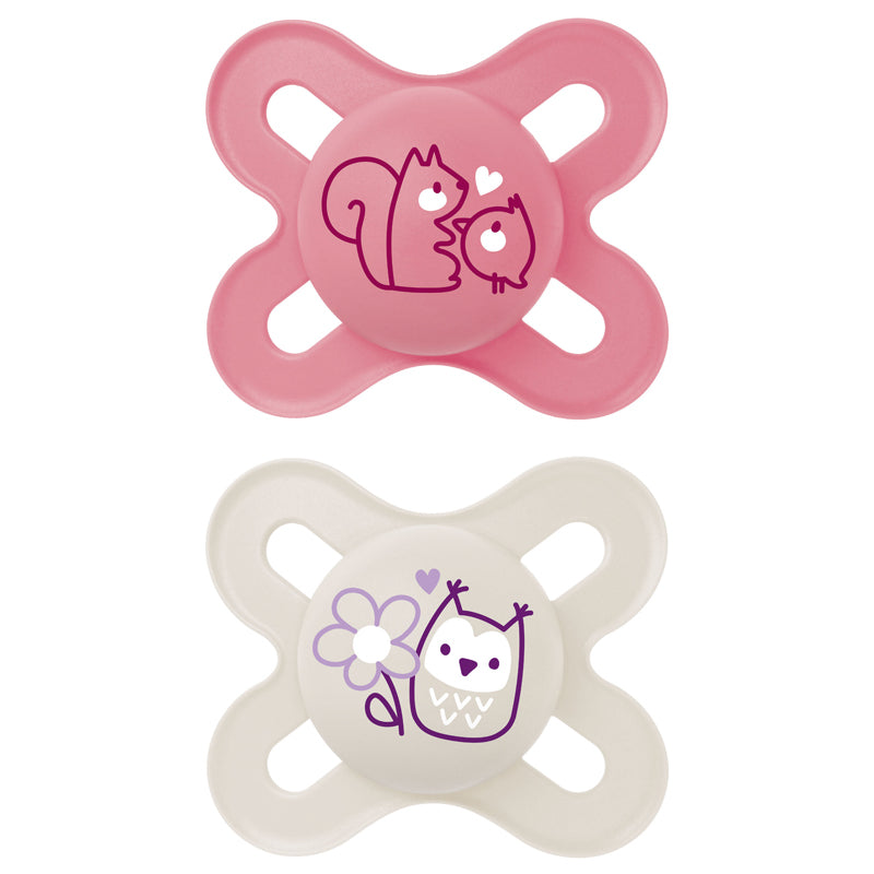 MAM Start Soother Pink Design 0-2m 2Pk at Baby City