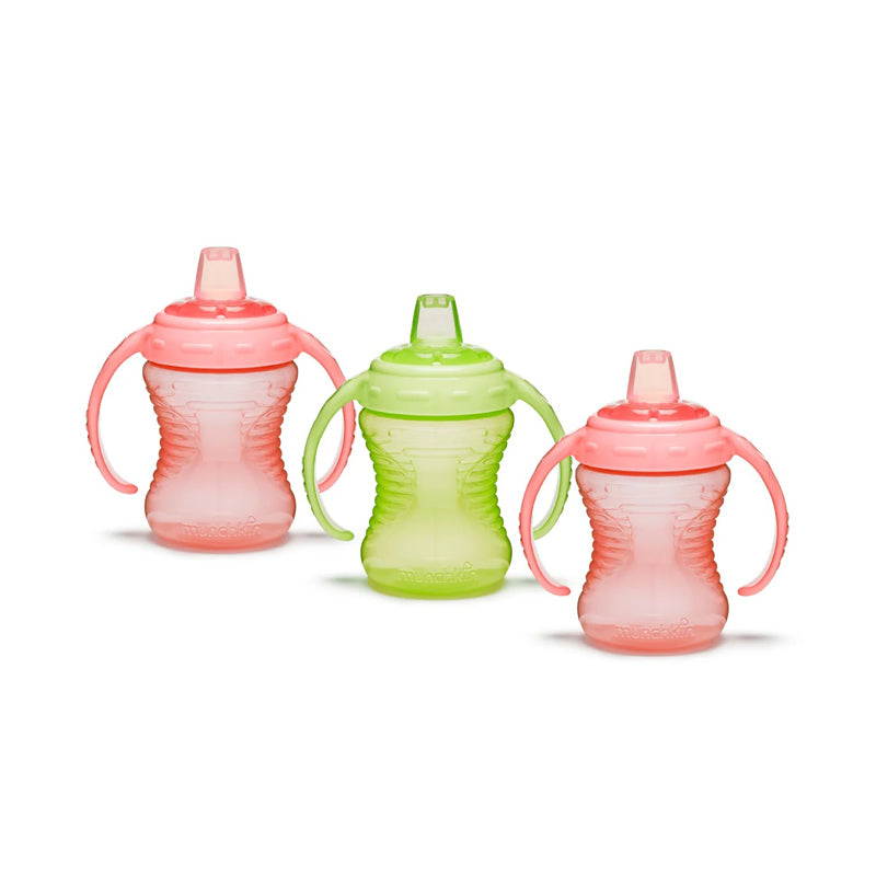 Munchkin Mighty Grip Cup Pink & Green 10Oz 3pk at Baby City