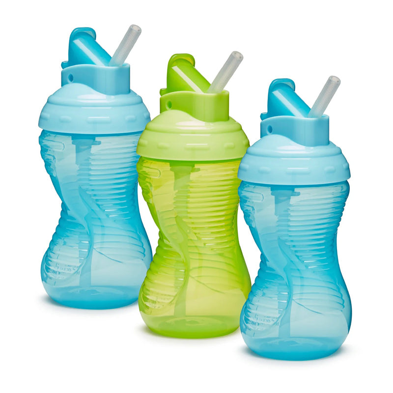 Munchkin Mighty Grip Straw Cup Blue & Green 10Oz 3pk at Baby City