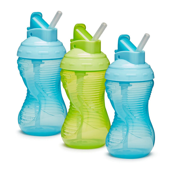Munchkin Mighty Grip Straw Cup Blue & Green 10Oz 3pk at Baby City