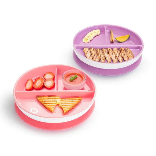 Munchkin Suction Plate Pink 2Pk at Baby City