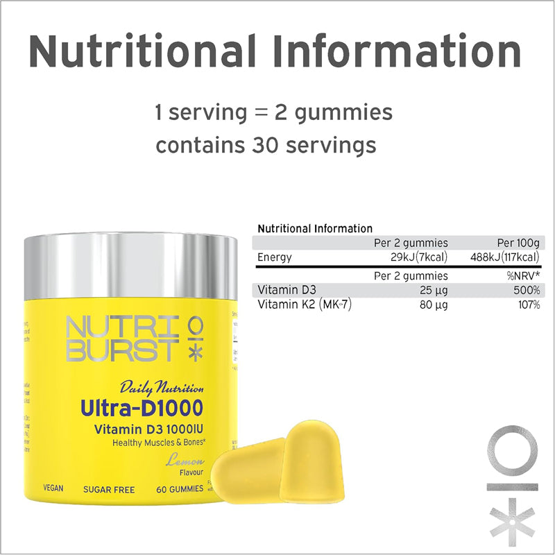 Nutriburst Ultra D3 1000 IU 60s at Vendor Baby City