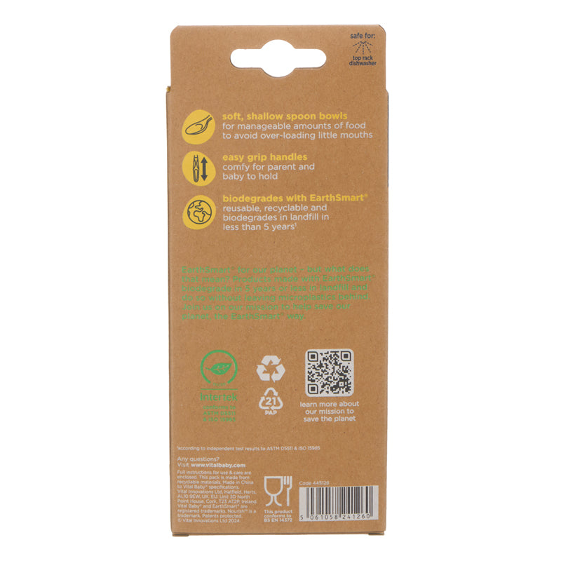 Baby City Stockist of Vital Baby Nourish Start Weaning Spoons 5Pk