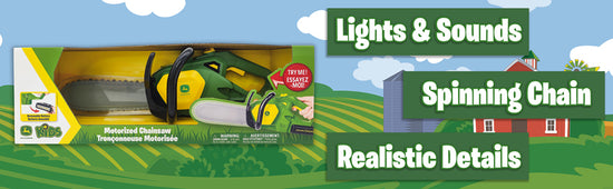 Baby City Stockist of Tomy John Deere Motorised Chainsaw