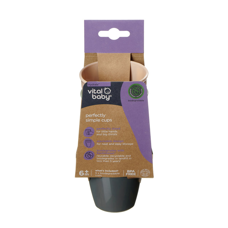 Baby City Retailer of Vital Baby Hydrate Perfectly Simple Cups 5Pk