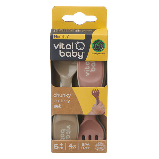 Baby City Retailer of Vital Baby Nourish Chunky Cutlery 4Pk