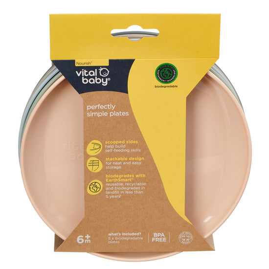 Baby City Retailer of Vital Baby Nourish Perfectly Simple Plates 5Pk