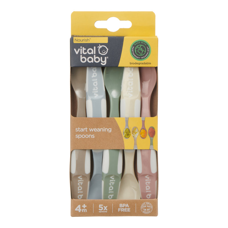 Baby City Retailer of Vital Baby Nourish Start Weaning Spoons 5Pk