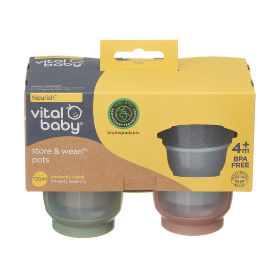 Baby City Retailer of Vital Baby Nourish Store & Wean™ Pots 120ml 4Pk