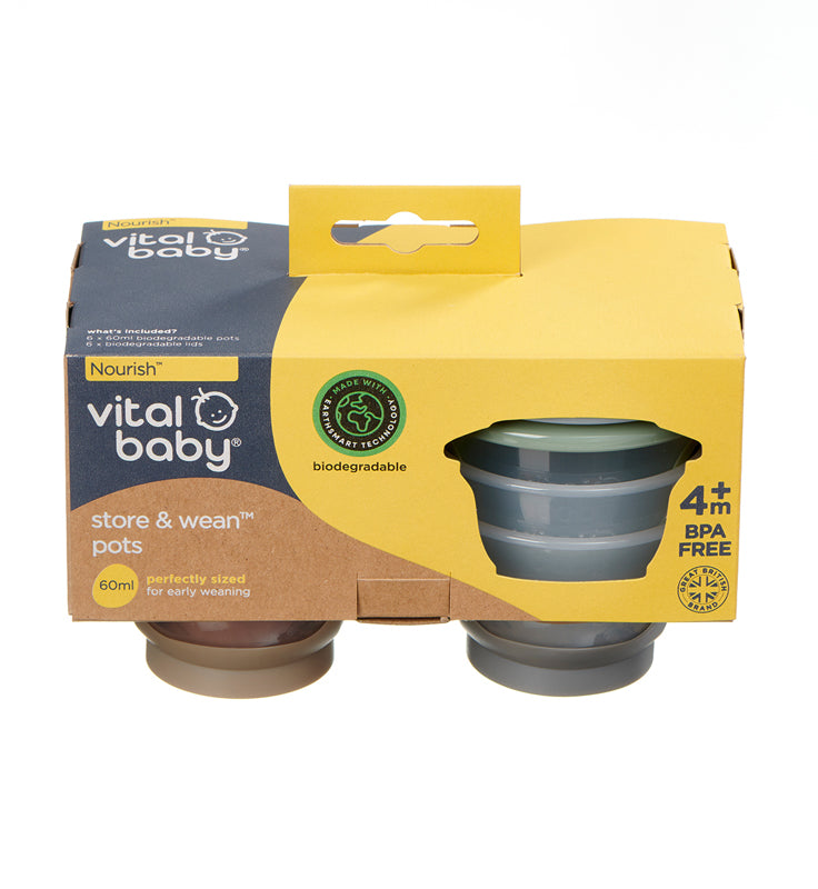 Baby City Retailer of Vital Baby Nourish Store & Wean™ Pots 60ml 6Pk