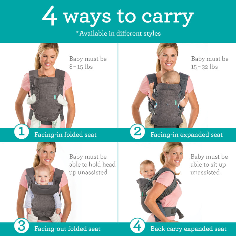 Infantino Flip Advanced 4-in-1 Convertible Baby Carrier Rainbow Print l To Buy at Baby City