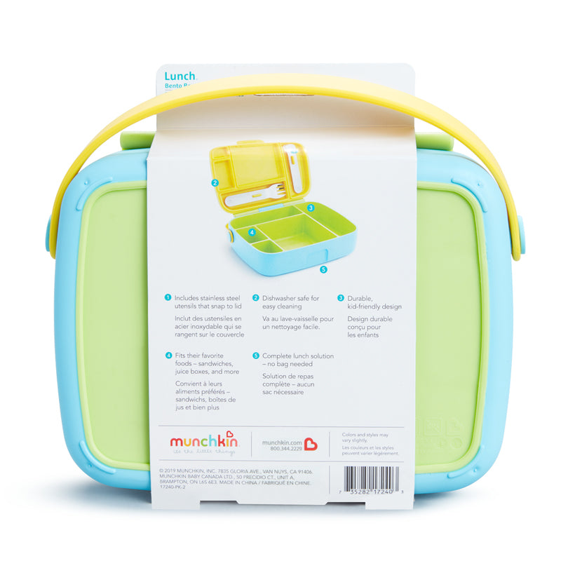 Munchkin Lunch Bento Box With Utensils Green at Vendor Baby City