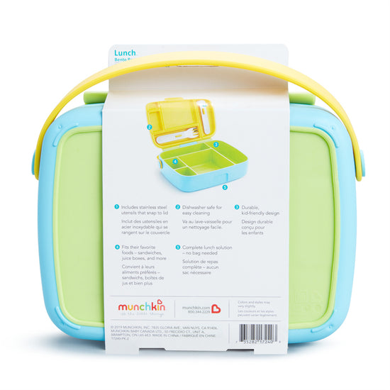 Munchkin Lunch Bento Box With Utensils Green at Vendor Baby City