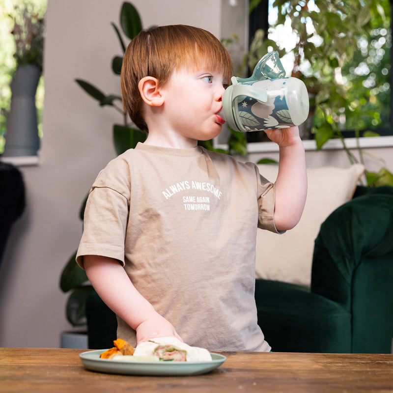 Baby City Stockist of Vital Baby Hydrate Easy Sipper Glow In the Dark Jungle 350ml