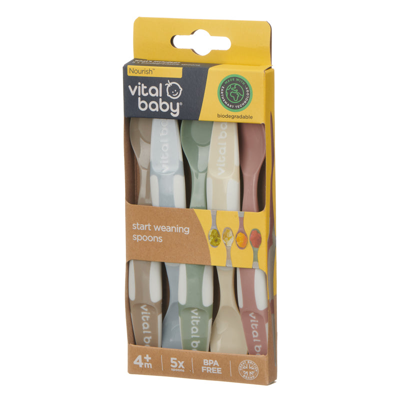 Shop Baby City's Vital Baby Nourish Start Weaning Spoons 5Pk