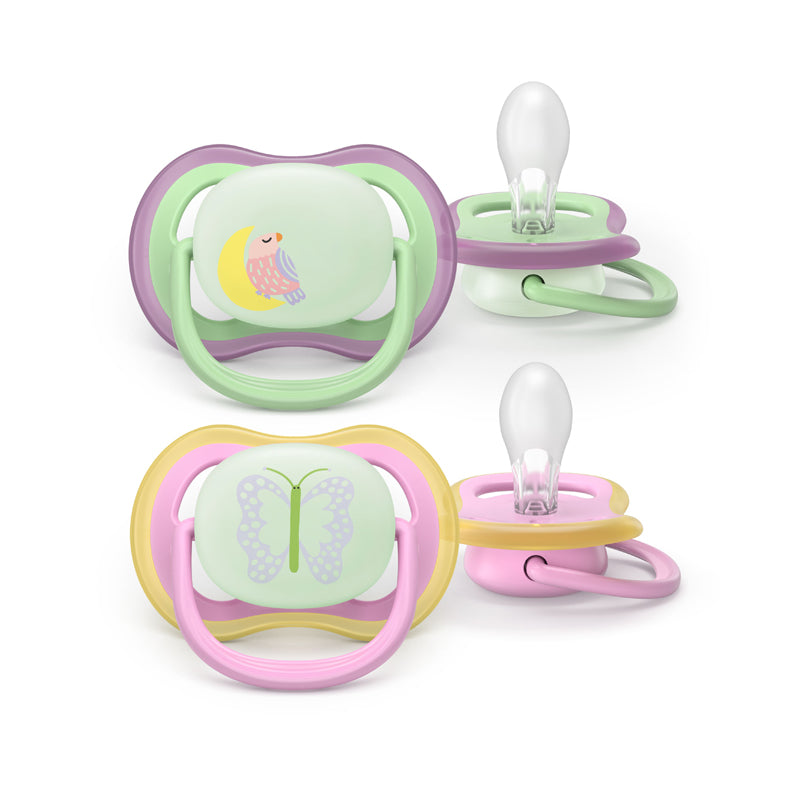 Philips Avent Pacifier Ultra Air Nighttime Girl 6-18 months 2Pk at Baby City