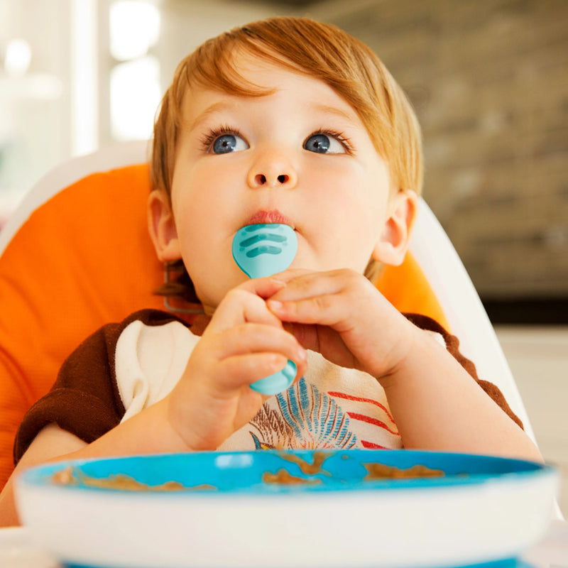 Munchkin Gentle Dip Multistage First Spoons Blue Green 3Pk l Baby City UK Retailer