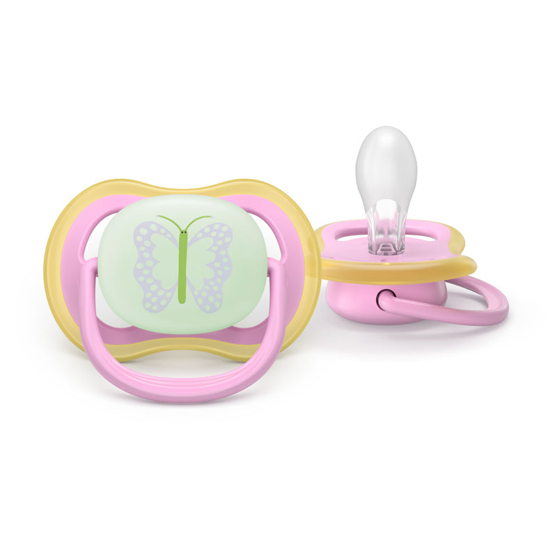 Philips Avent Pacifier Ultra Air Nighttime Girl 6-18 months 2Pk l Baby City UK Retailer