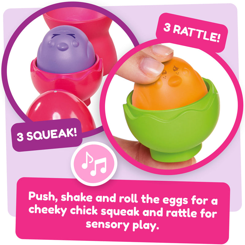 Tomy Hide & Squeak Egg Stackers l Baby City UK Retailer