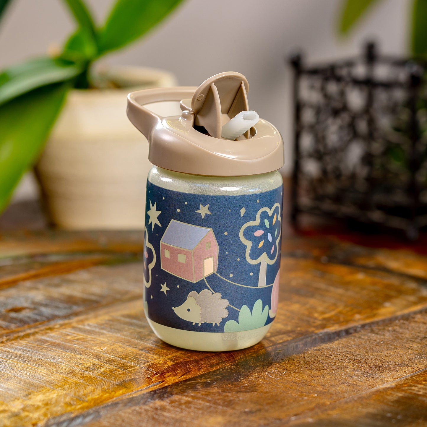 Vital Baby Hydrate Sippy Straw Glow in the Dark Woodland Glow 350ml l Baby City UK Retailer