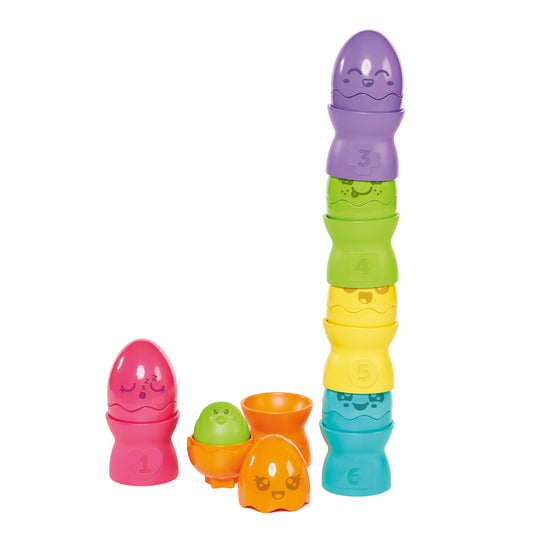 Tomy Hide & Squeak Egg Stackers at Baby City
