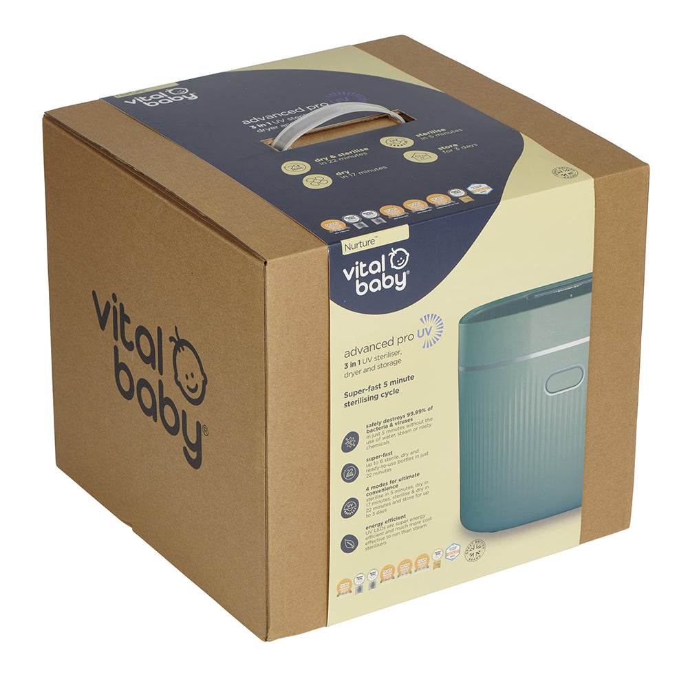 Vital Baby Nurture Advanced Pro UV Steriliser & Dryer Olive Green at Vendor Baby City