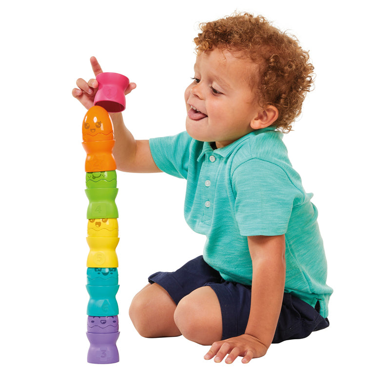 Tomy Hide & Squeak Egg Stackers at Vendor Baby City