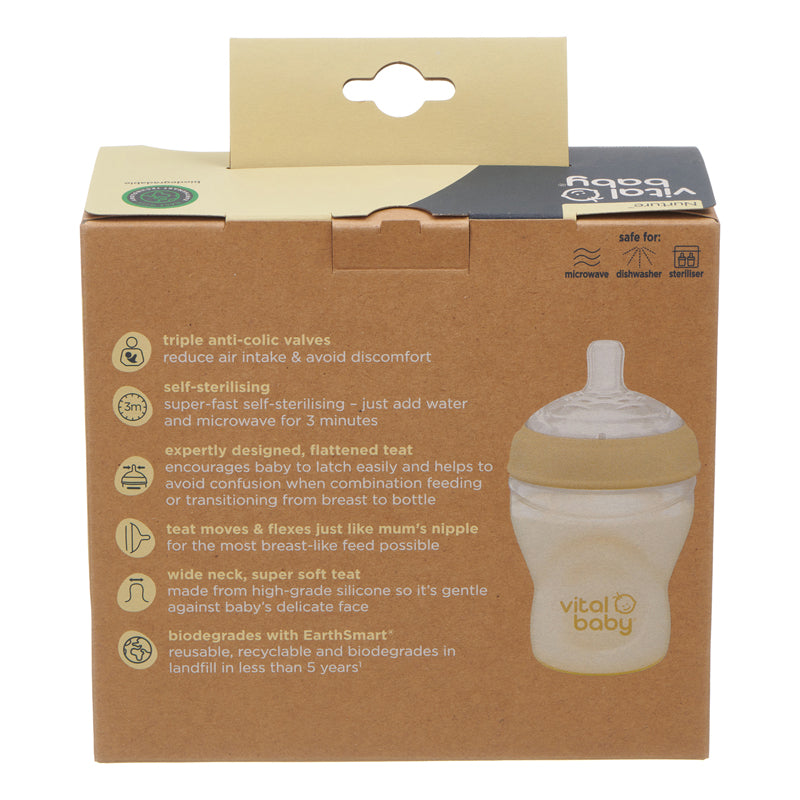 Baby City Stockist of Vital Baby Nurture Breast Like Bottle 240ml 2Pk