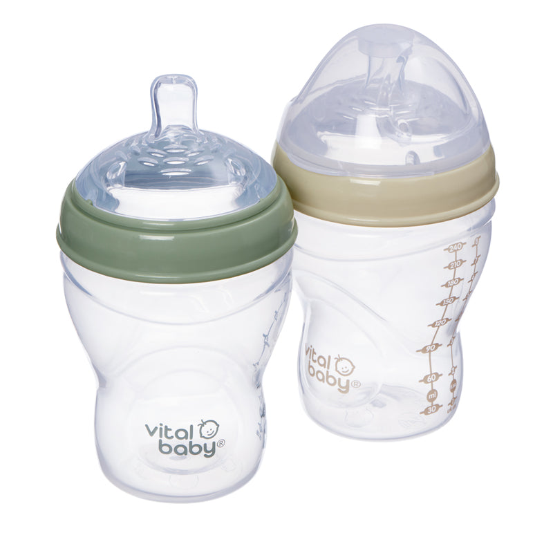 Vital Baby Nurture Breast Like Bottle 240ml 2Pk at Baby City