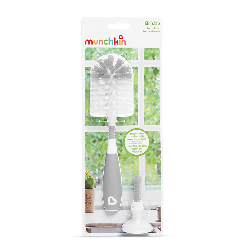 Munchkin Bristle Bottle Brush Grey l Baby City UK Stockist