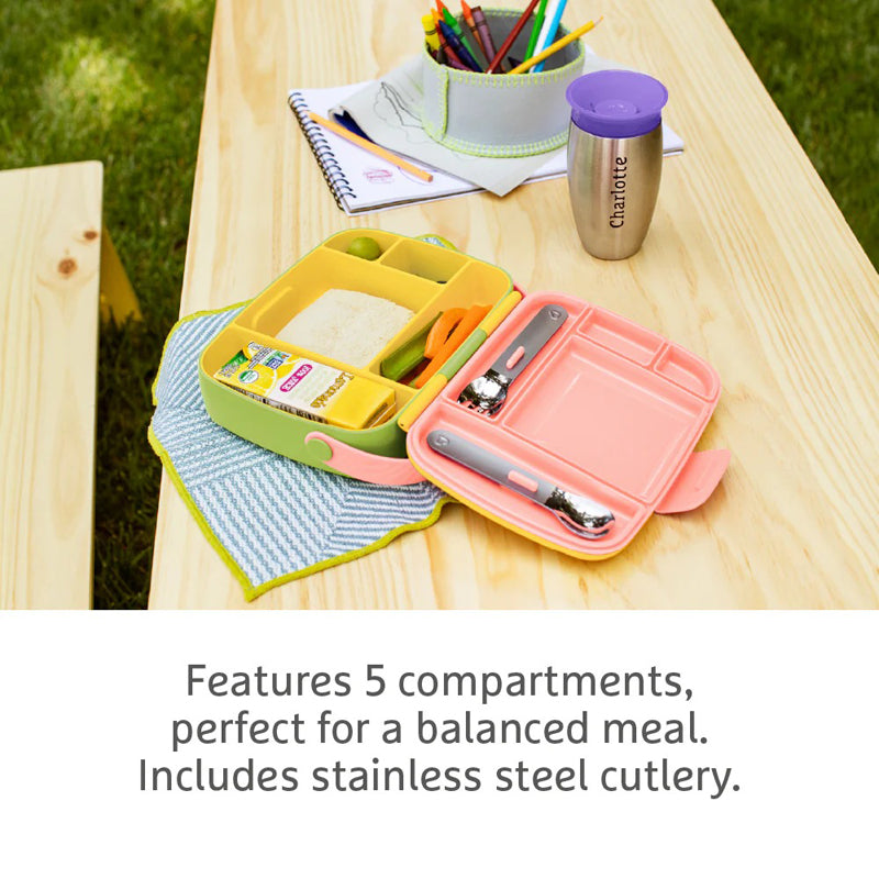 Munchkin Lunch Bento Box With Utensils Pink at The Baby City Store