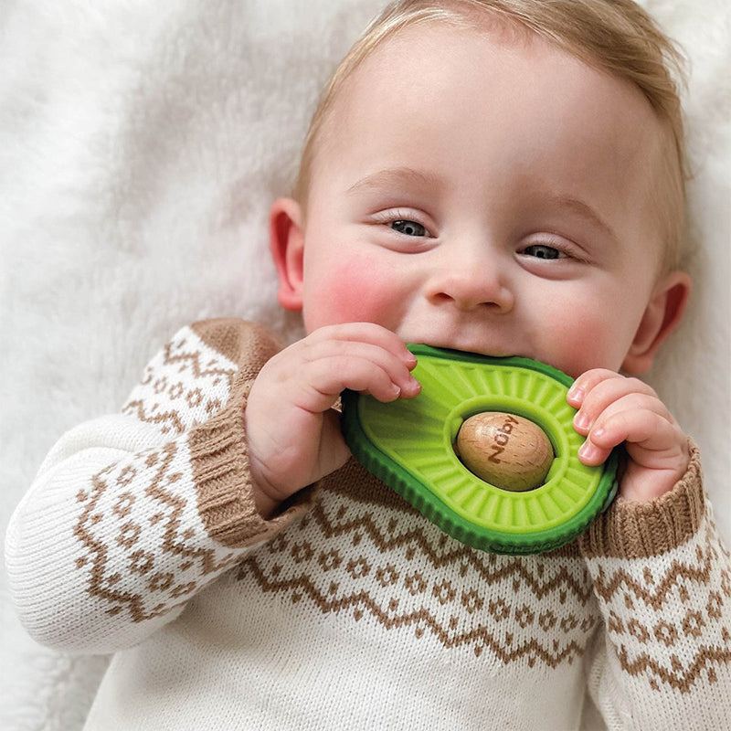 Nuby Avocado Silicone Teether l Baby City UK Stockist