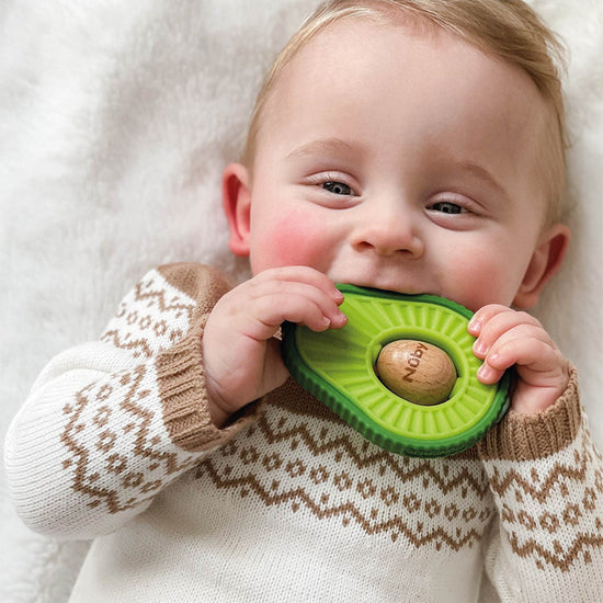 Nuby Avocado Silicone Teether l Baby City UK Stockist