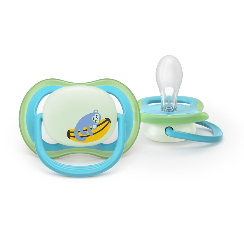 Philips Avent Pacifier Ultra Air Nighttime Boy 6-18 months 2Pk l Baby City UK Stockist