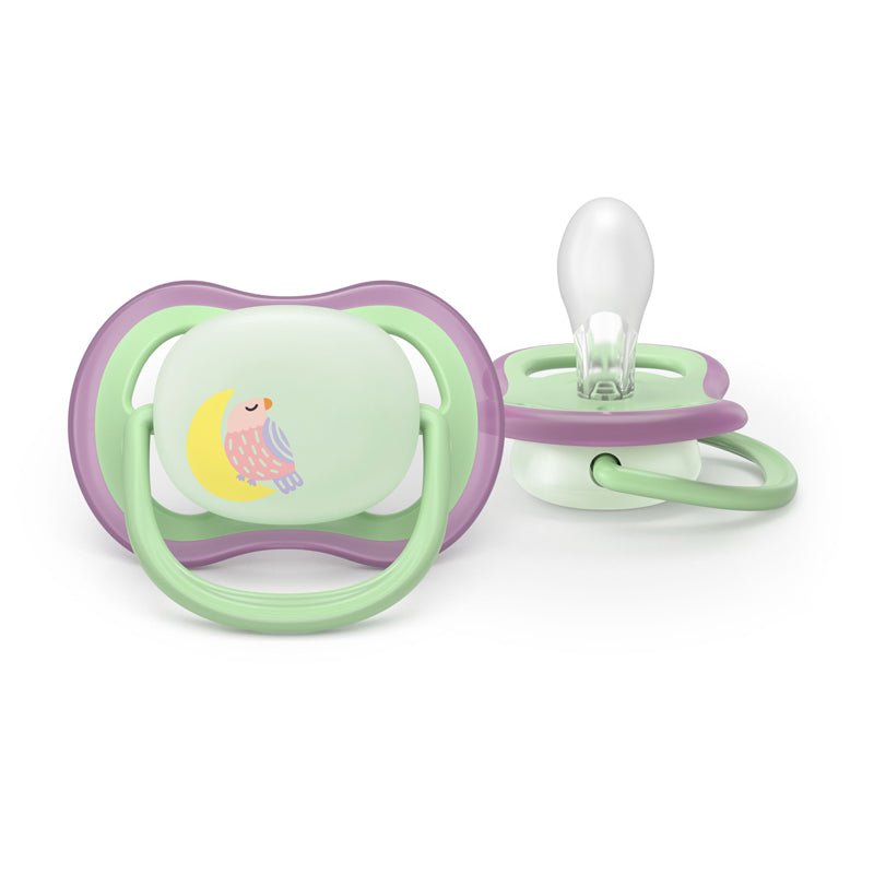 Philips Avent Pacifier Ultra Air Nighttime Girl 6-18 months 2Pk l Baby City UK Stockist