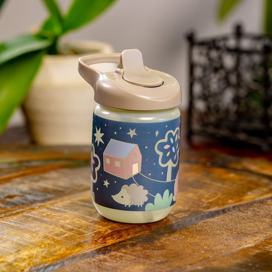 Vital Baby Hydrate Sippy Straw Glow in the Dark Woodland Glow 350ml l Baby City UK Stockist