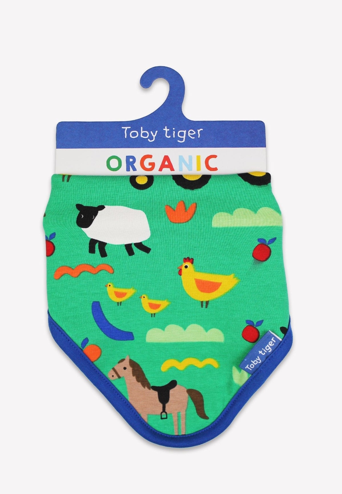 Toby Tiger Organic Hillside Farm Print Dribble Bib - ONE / SIZE