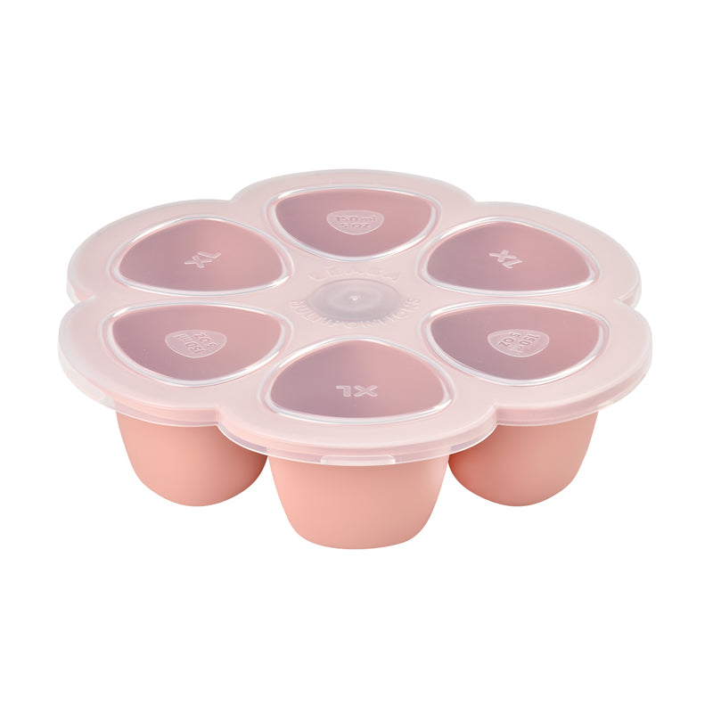 Béaba Silicone 6 Weaning Portions Storage Tray 150ml Pink at Baby City