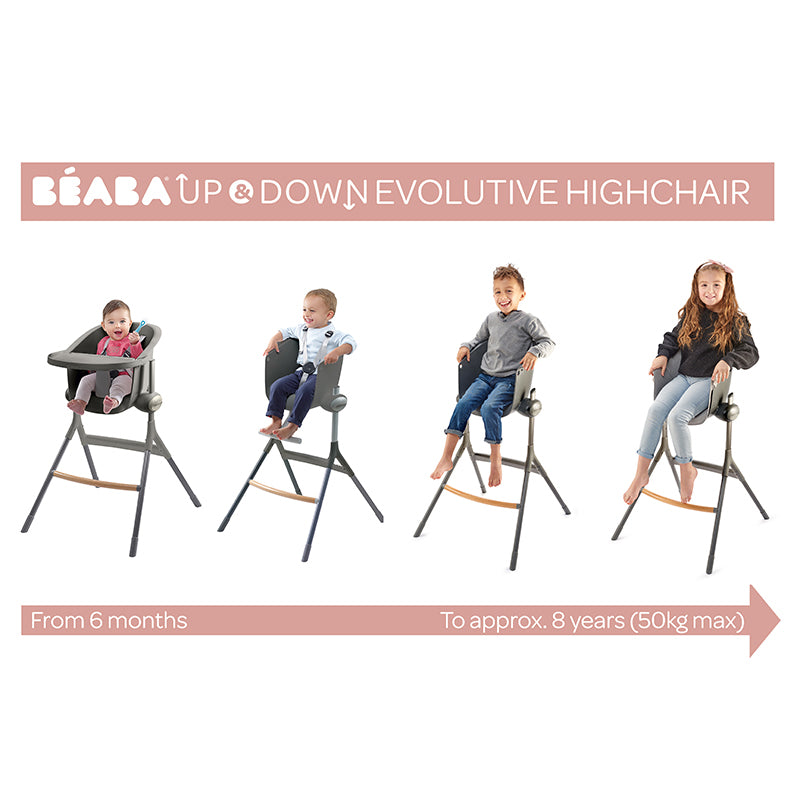 Béaba Up & Down Evolutive Highchair Dark Grey at Baby City's Shop