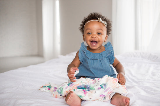 Copper Pearl Knitted Swaddle Blanket Bloom at Baby City's Shop