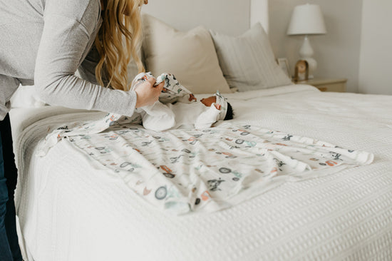 Copper Pearl Knitted Swaddle Blanket Jo at The Baby City Store