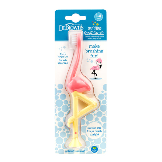 Load image into Gallery viewer, Dr Brown&amp;#39;s Toddler Toothbrush Flamingo at Baby City&amp;#39;s Shop
