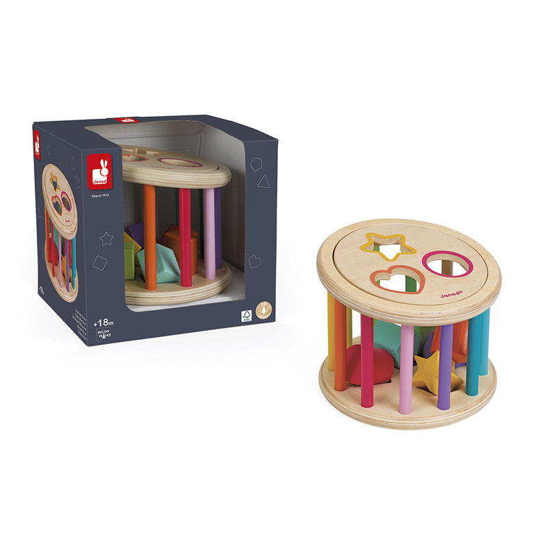 Janod I Wood Shape Sorter Drum at Baby City's Shop