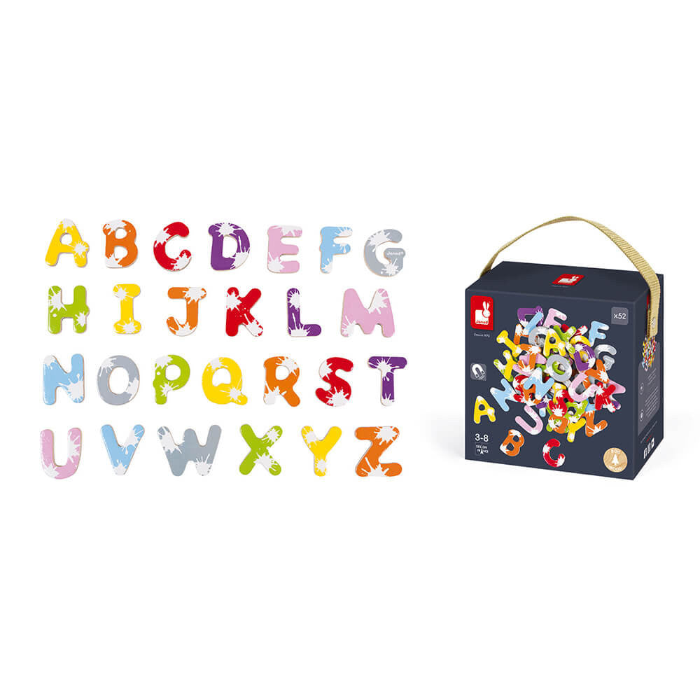 Janod Set Of 52 Splash Magnetic Letters l Baby City UK Stockist