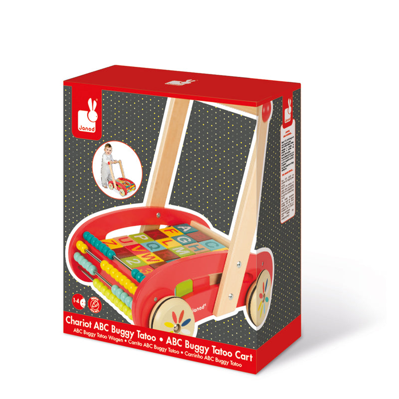 Janod Tatoo ABC Buggy Trolley with 30 Blocks at Baby City's Shop
